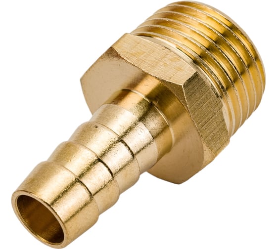 Штуцер пневматический (1/2"M - елочка 10 мм) ЭВРИКА ER-MH08/06