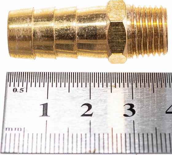 Штуцер пневматический (1/4"M - елочка 12 мм) ЭВРИКА ER-MH04/08