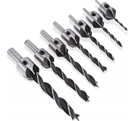 Набор сверл с зенковкой по дереву СТК-054 7 шт Strong стк-05400306