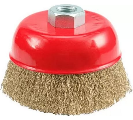 Щетка крацовка СТМ-501 150 мм, мягкий латунный ворс, для УШМ Strong стм-50100150