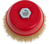 Щетка крацовка СТМ-501 125 мм, мягкий латунный ворс, для УШМ Strong стм-50100125