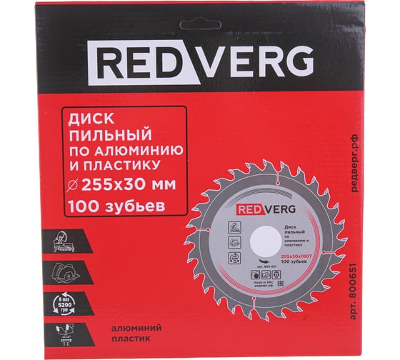 Диск пильный (255х30 мм; 100 зубьев) REDVERG 6621269