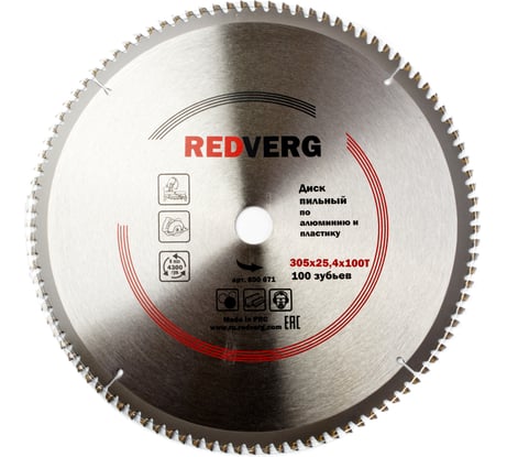Диск пильный (305х25.4 мм; 100 зубьев) REDVERG 6621271