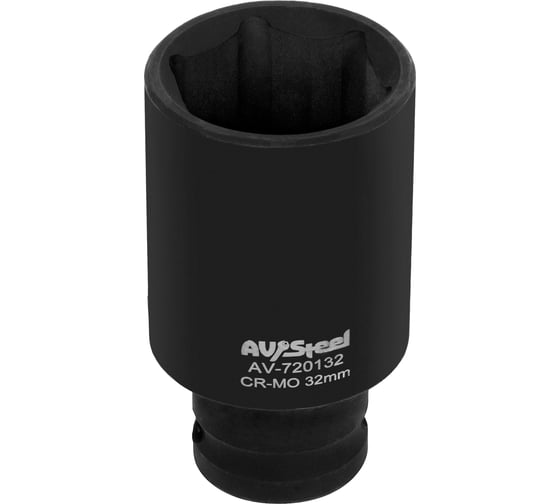 Головка ударная шестигранная удлиненная (32 мм; 1/2DR) AV Steel AV-720132