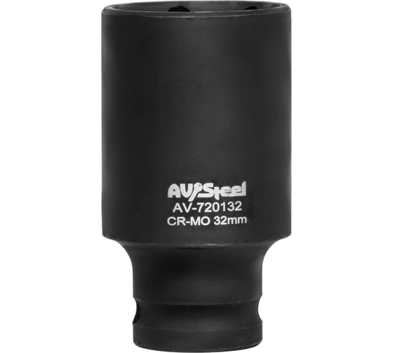 Головка ударная шестигранная удлиненная (32 мм; 1/2DR) AV Steel AV-720132