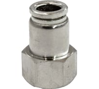 Пневмофитинг цанговый прямой PI TOOLS Cn-I-3/8F-10 для полиуретановых и рилсановых трубок, Арт. 5185