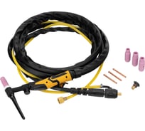 Горелка сварочная TIG WP17V, прямое подключение к баллону, 4 метра Denzel 93643