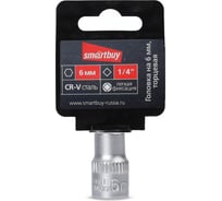 Головка торцевая шестигранная 6 мм, 1/4"DR, CR-V Smartbuy SBT-SW-6-14p1