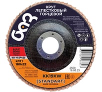 Круг лепестковый торцевой KK19XW КЛТ1 (180х22 мм; P40) БАЗ 960000026099