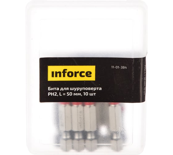 Бита (10 шт; PH2; 50 мм) для шуруповерта Inforce 11-01-384