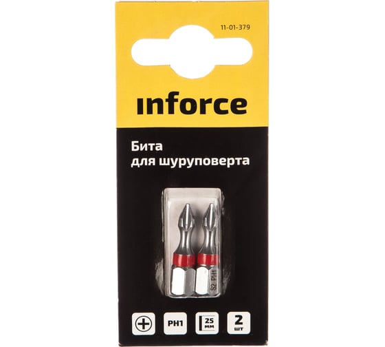 Бита (2 шт; PH1; 25 мм) для шуруповерта Inforce 11-01-379