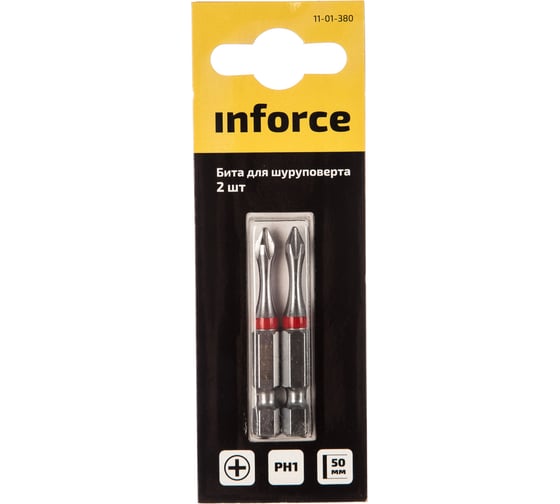 Бита (2 шт; PH1; 50 мм) для шуруповерта Inforce 11-01-380