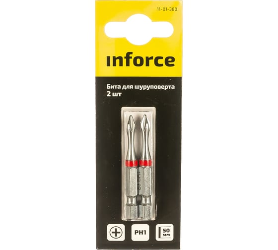 Бита (2 шт; PH1; 50 мм) для шуруповерта Inforce 11-01-380