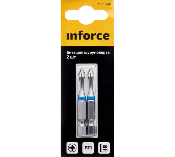 Бита (2 шт; PZ1; 50 мм) для шуруповерта Inforce 11-01-389