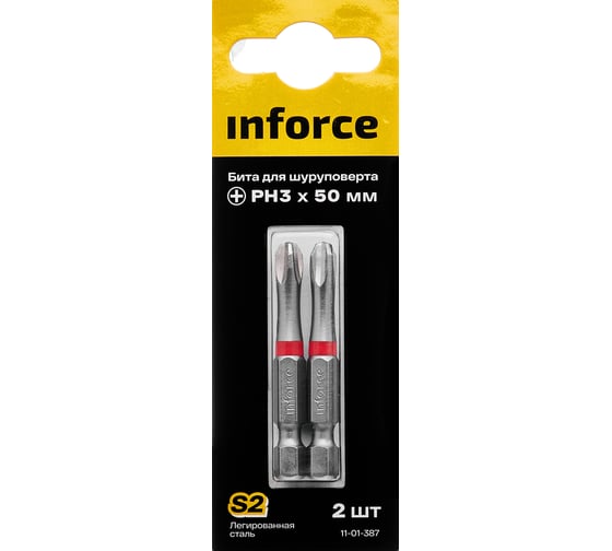 Бита (2 шт; PH3; 50 мм) для шуруповерта Inforce 11-01-387