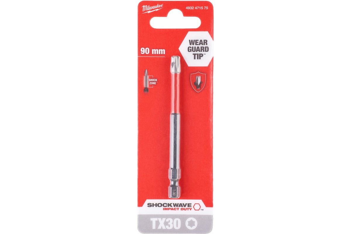 Milwaukee Shockwave PH2 50mm Screwdriver Bits Pack of 10, 4932472048, Red