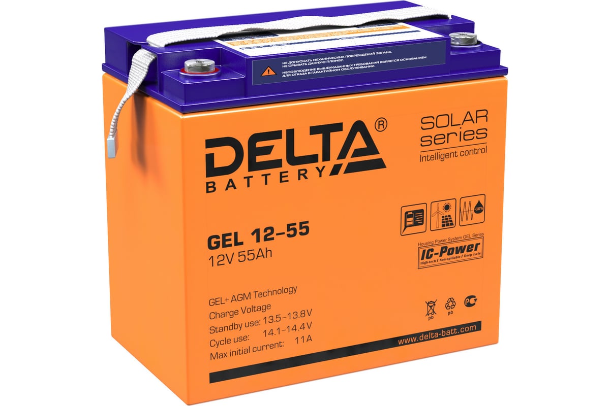 Батарея аккумуляторная Delta GEL 12-55 - выгодная цена, отзывы .