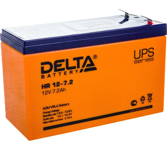 Батарея аккумуляторная Delta HR 12-7.2, 12v, 7.2ah
