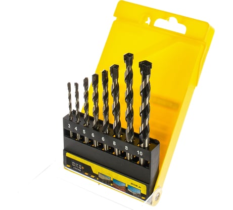 Набор ударных сверл "PROFI" по бетону 3, 4, 5, 6, 6, 8, 8,10 мм 8 предметов STAYER 2915-H8_z01