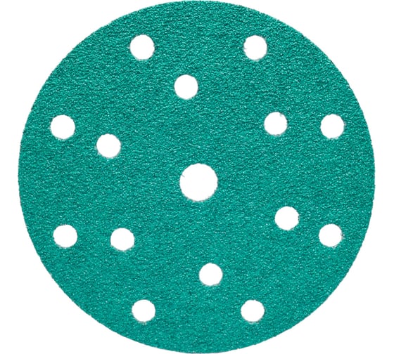 Диск абразивный с липучкой DTC-Film (green) 150 мм, 15 отверстий, P40, 5 шт BRUSHTEX 150G15-40