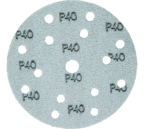 Диск абразивный с липучкой DTC-Film (green) 150 мм, 15 отверстий, P40, 5 шт BRUSHTEX 150G15-40
