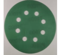 Диск абразивный с липучкой DTC-Film (green) 125 мм, 8 отверстий, P1000, 10 шт BRUSHTEX 125G8-1000