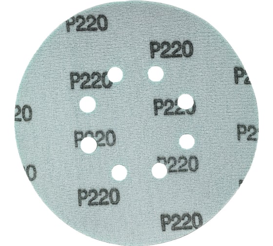 Диск абразивный с липучкой DTC-Film (green) 150 мм, 8 отверстий, P220, 5 шт BRUSHTEX 150G8-240