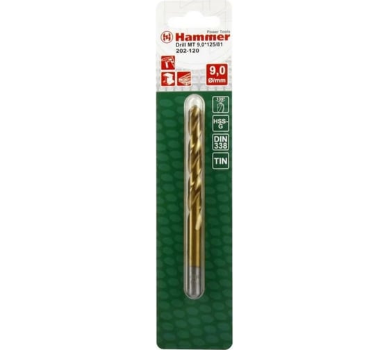 Сверло по металлу FLEX DR MT 9х125/81 мм, HSS-TIN Hammer 202-120 1