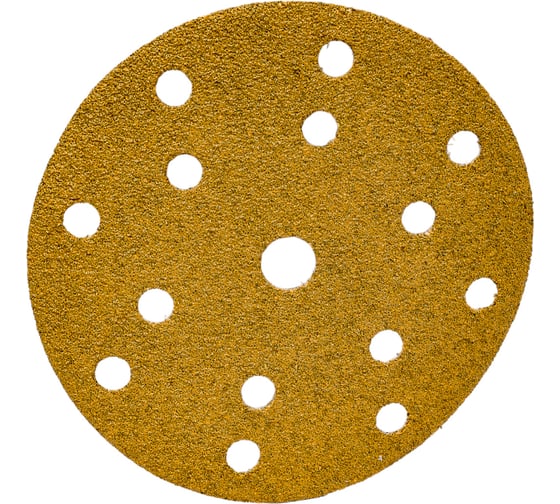 Диск абразивный с липучкой Sandpaper (yellow) 150 мм, 15 отверстий, P40, 5 шт BRUSHTEX 150Y15-40