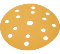 Диск абразивный с липучкой Sandpaper (yellow) 150 мм, 15 отверстий, P180, 5 шт BRUSHTEX 150Y15-180