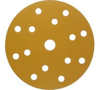 Диск абразивный с липучкой Sandpaper (yellow) 150 мм, 15 отверстий, P120, 5 шт BRUSHTEX 150Y15-120