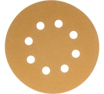 Диск абразивный с липучкой Sandpaper (yellow) 125 мм, 8 отверстий, P120, 10 шт BRUSHTEX 125Y8-120