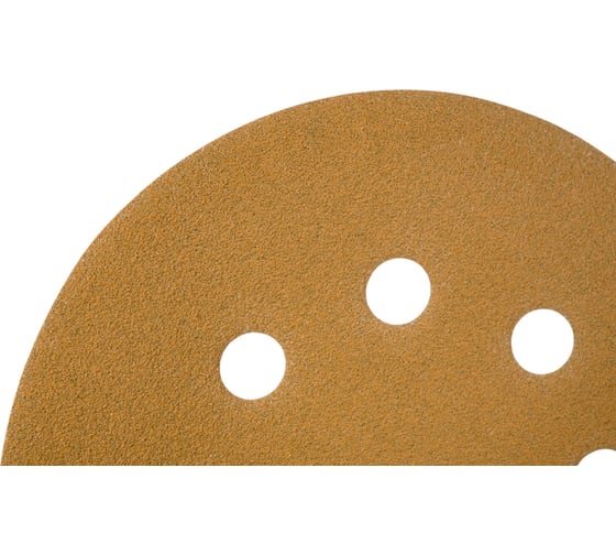 Диск абразивный с липучкой Sandpaper (yellow) 125 мм, 8 отверстий, P120, 10 шт BRUSHTEX 125Y8-120