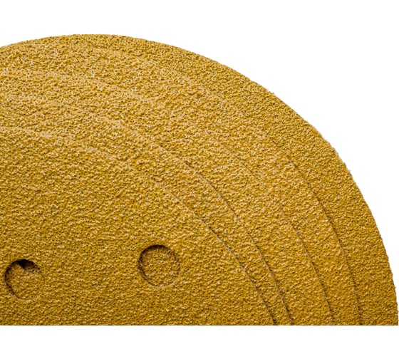 Диск абразивный с липучкой Sandpaper (yellow) 150 мм, 15 отверстий, P60, 5 шт BRUSHTEX 150Y15-60