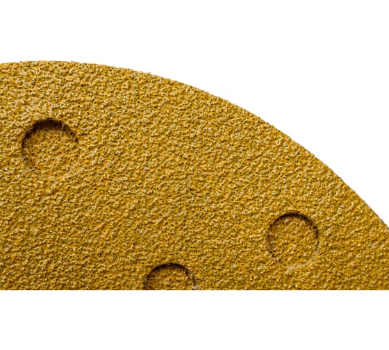 Диск абразивный с липучкой Sandpaper (yellow) 150 мм, 15 отверстий, P60, 5 шт BRUSHTEX 150Y15-60
