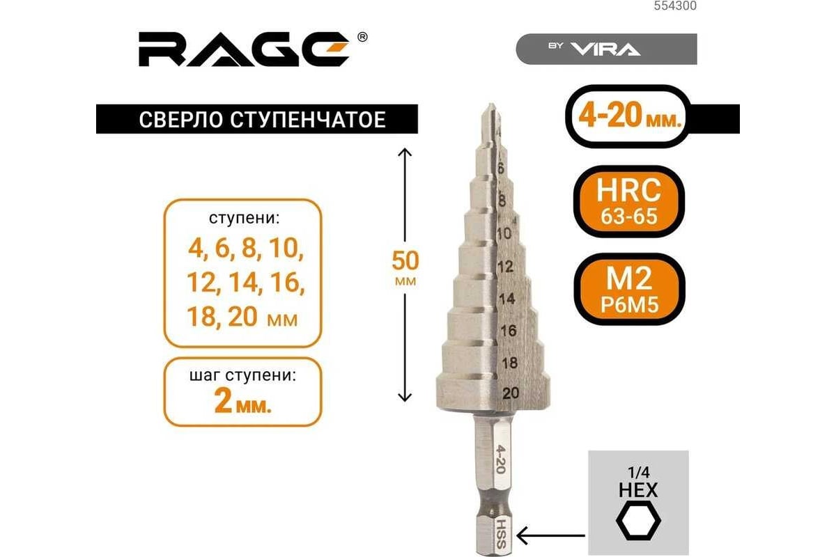 Сверло Rage. Сверло Форстнера 20мм Vira Rage. Сверло Vira Rage 554300. Сверло по металлу, ступенчатое Graff gmsd420.