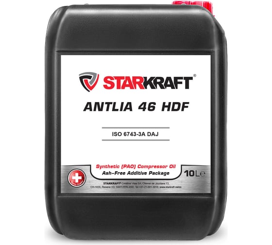 Синтетическое (pao) компрессорное масло Antlia 46 hdf 10 л STARKRAFT AN5839010