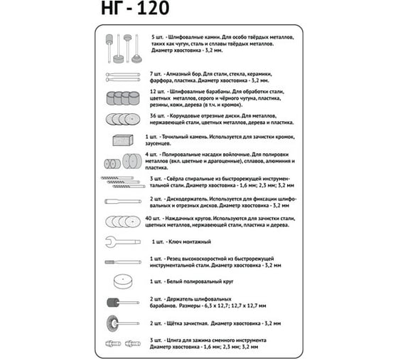 Набор гравировальный (120 предметов) Калибр 00000074878