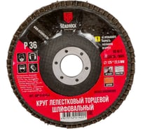 Круг шлифовальный лепестковый торцевой 125 мм, Р36 (компл. 10 шт.) HEADROCK 688-010-036