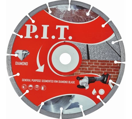 Диск алмазный отрезной, сегментированный, 230x22.2x1.4 мм P.I.T. ACTW02-G230