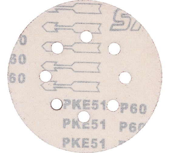 Круг шлифовальный самоклеющийся (5 шт; 125 мм; P60; 8 отверстий) AV Steel AV-821606
