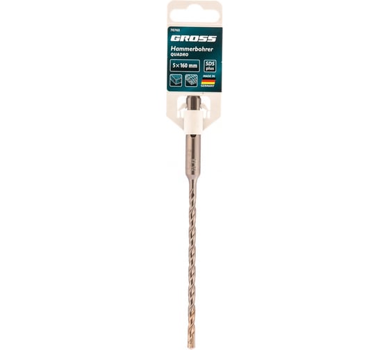 Бур по бетону QUADRO (5x160 мм; SDS PLUS) GROSS 70765 1