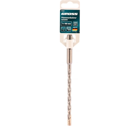 Бур по бетону QUADRO (7x160 мм; SDS PLUS) GROSS 70767