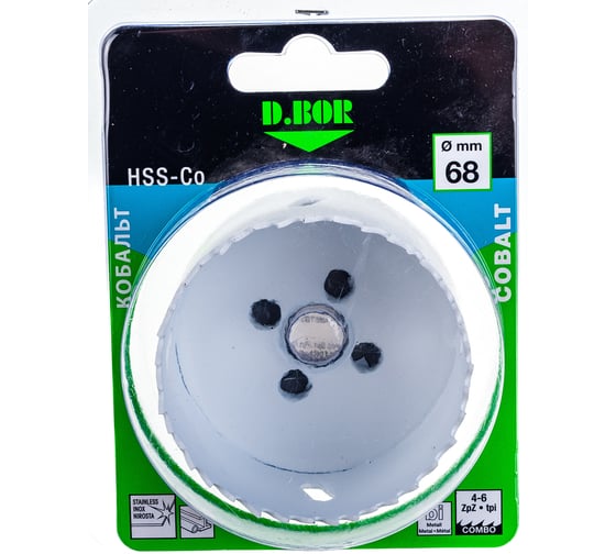 Коронка биметаллическая М42 Cobalt 8% 68 мм D.BOR 9H-4106805D