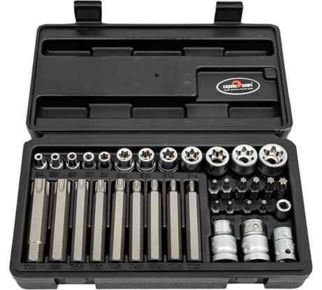 Набор головок внутренних и насадок TORX (35 пр; Е4-Е20; Т10-Т70) СЕРВИС КЛЮЧ 76460