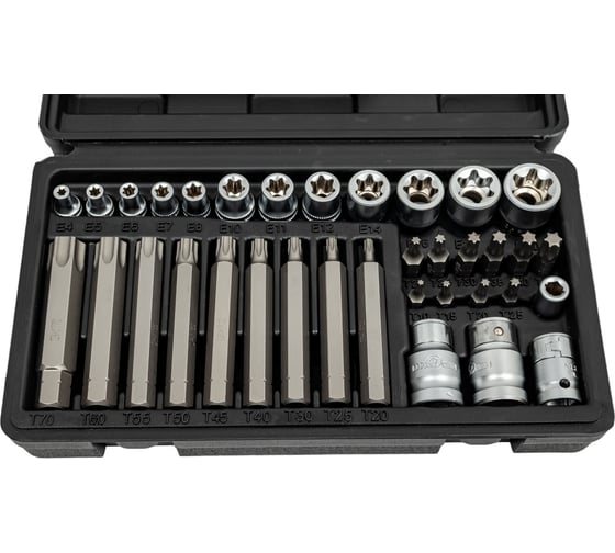 Набор головок внутренних и насадок TORX (35 пр; Е4-Е20; Т10-Т70) СЕРВИС КЛЮЧ 76460