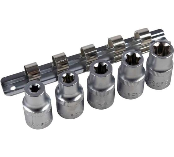 Набор головок внутренний TORX (5 пр; Е8-Е16; 1/2") СЕРВИС КЛЮЧ 76603
