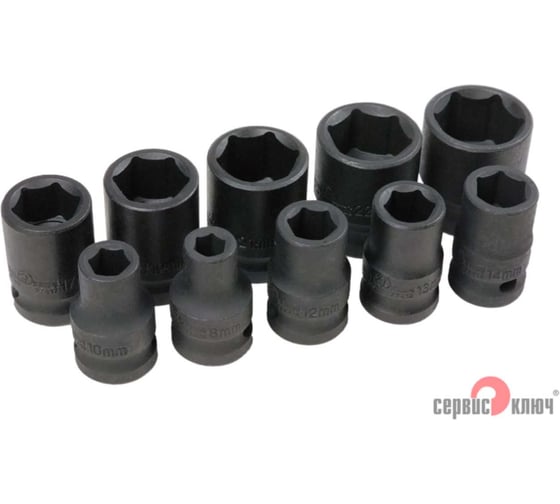 Набор головок ударных (10 пр; 1/2") СЕРВИС КЛЮЧ 77400