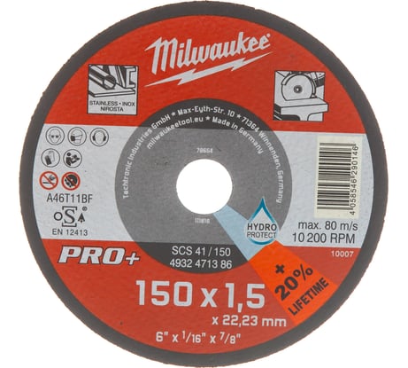 Диск отрезной SCS 41 PRO+ (150х22.2х1.5 мм) Milwaukee 4932471386