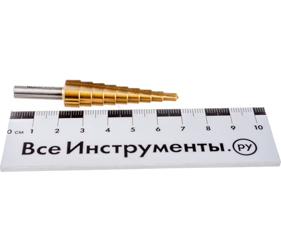 Сверло ступенчатое по металлу HSS TIN 4-12 мм REDVERG 501121 6627084